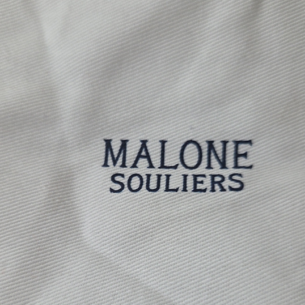 Malone Souliers White Textured Fabric